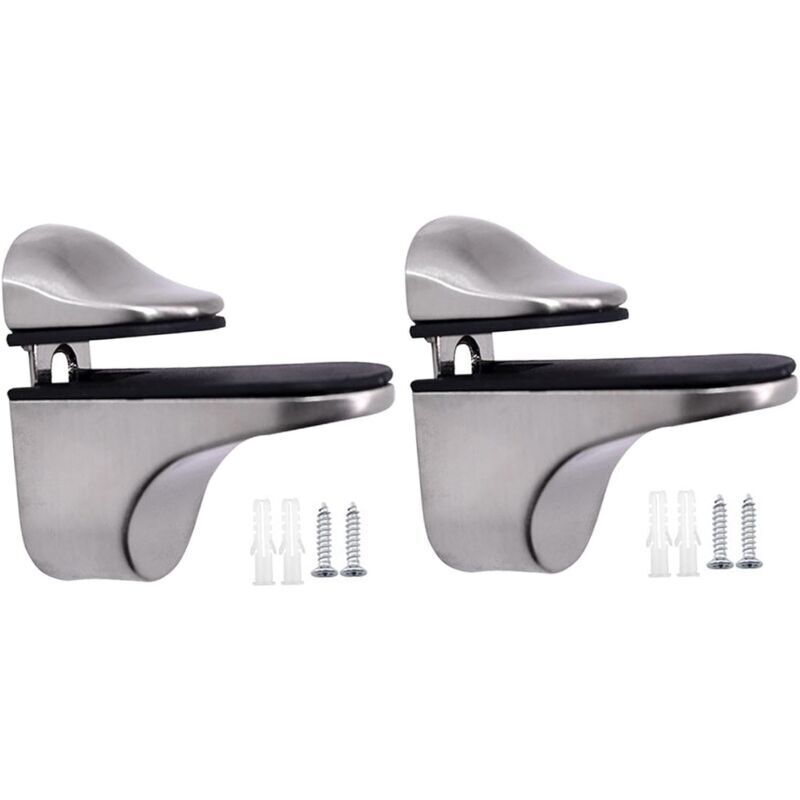 Pinces Support Étagère Verre pour Bois 3-21 mm Étagères Salle de Bain Chambre Réparation Meubles Brossé