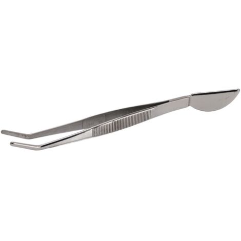 Pincettes à bonsa en acier inoxydable, longues pinces avec tête de spatule en croissant de lune pour ameublir le sol en pot, rabotage de l'herbe, Style incurvé