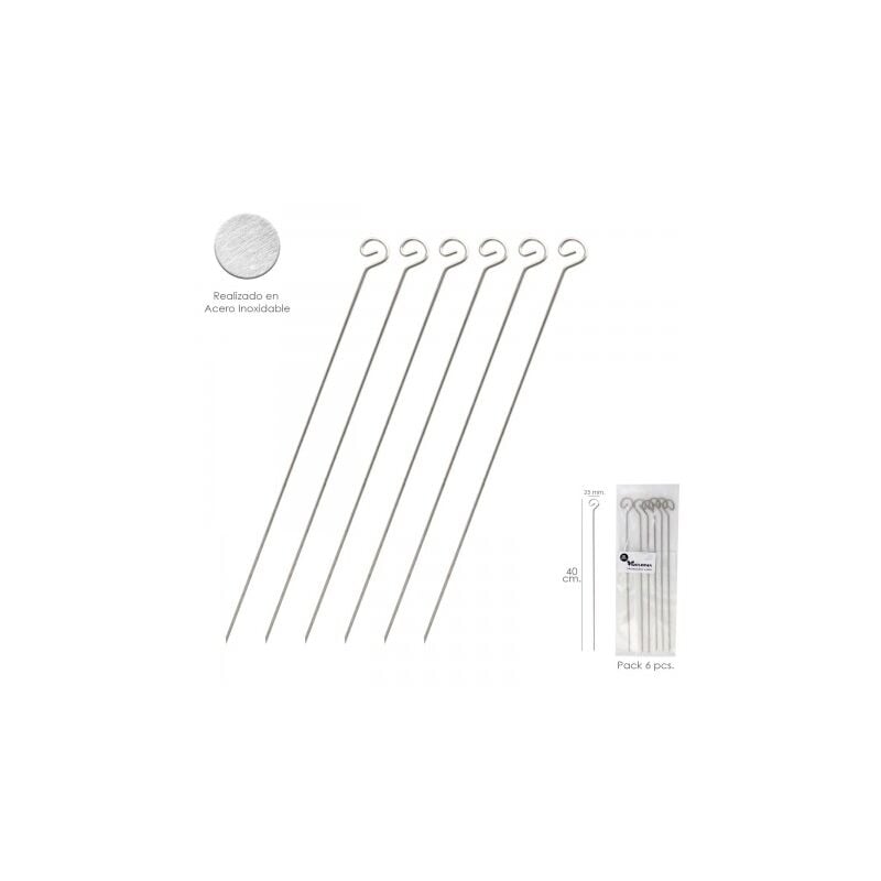 

Pinchitos acero inoxidable grandes 40 cm. (blister 6 unidades) - Saturnia