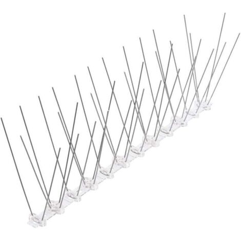 Pincho antipalomas de 3,3 metros, base de acero inoxidable y plástico blando, 10 piezas de 33 cm, para pájaros, gorriones y cuervos.
