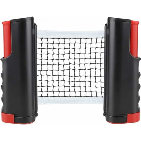 Black Ping Pong Net Retractable Table Tennis Nets Replacement Adjustable Any Table Portable Travel Holder Indoor Outdoor Sports Accessories with Bracket Clamps 