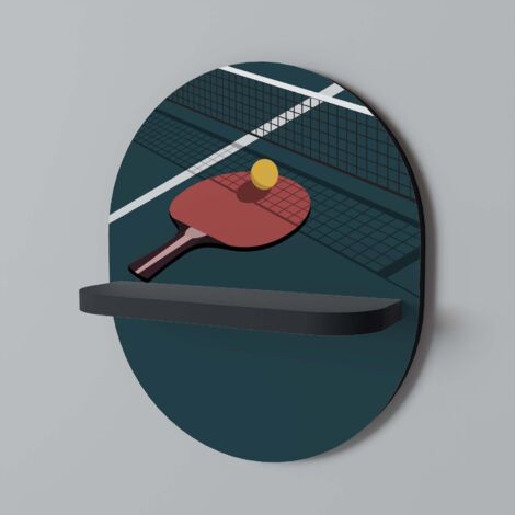 PING-PONG GAME Mensola ovale nera