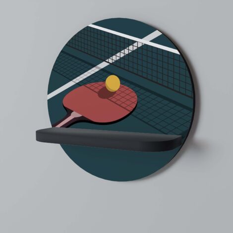 PING-PONG-SPIEL Rundes Regal Schwarz