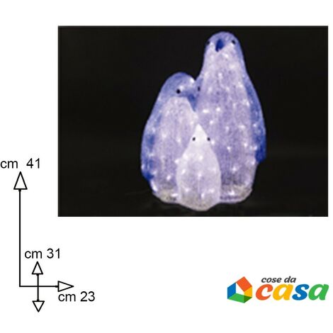 Pinguini con luci per decorazioni esterne addobbi natalizi natale negozi vetrine