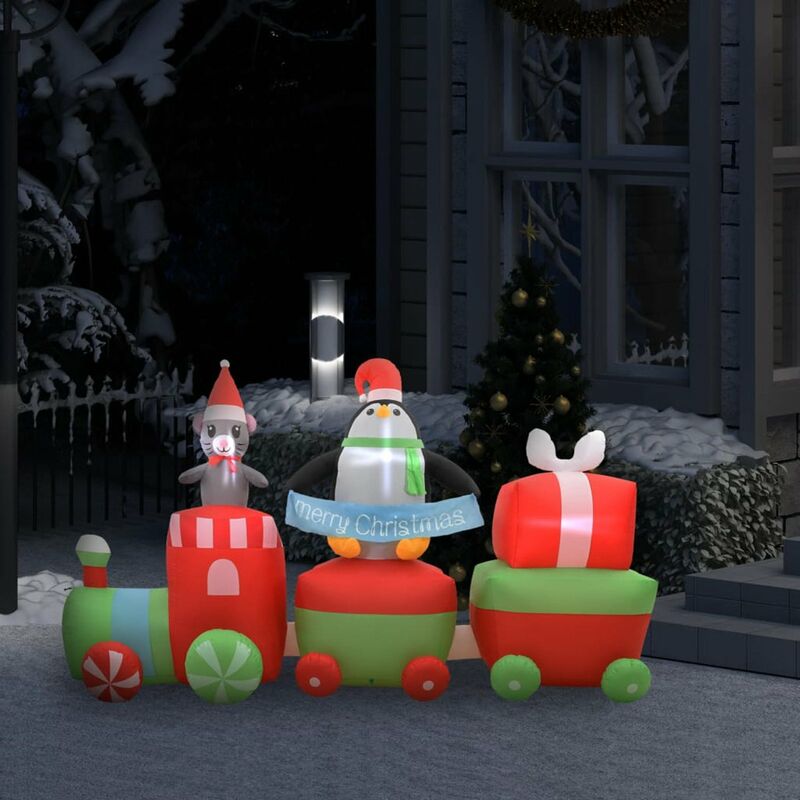 

Happyshopping - Pinguino y raton inflable en tren de Navidad LED IP44 350 cm