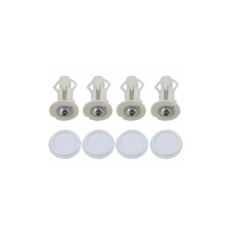 Pink-2 Sets White Top Toilet Seat Fixings wc Blind Hole Fitting Screws Nuts