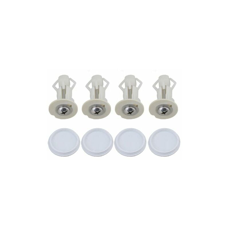 Pink-2 Sets White Top Toilet Seat Fixings wc Blind Hole Fitting Screws Nuts