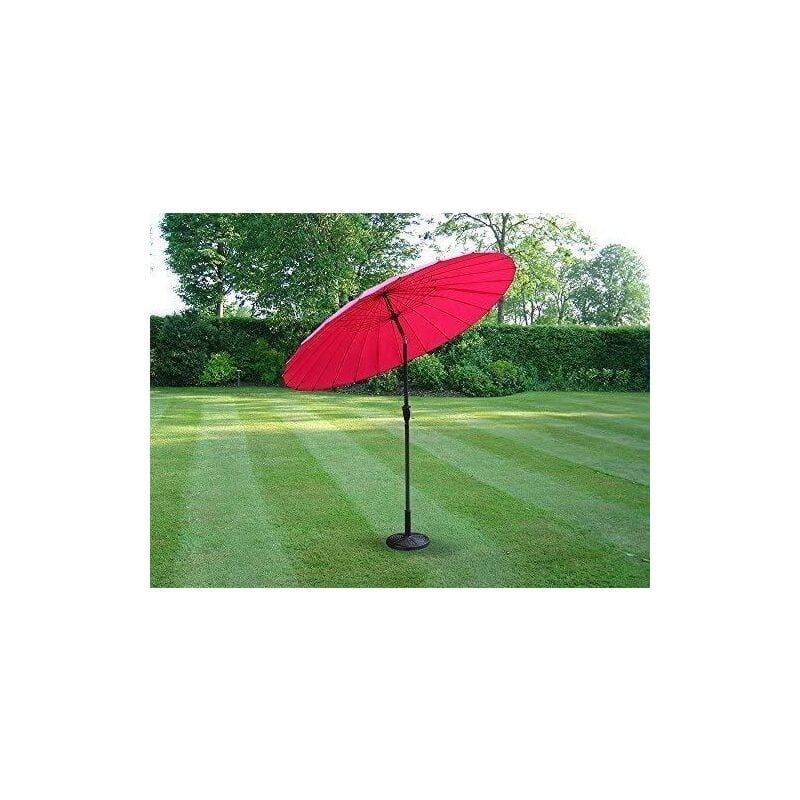 2m Patio Umbrella Garden Parasol with Aluminium Tilting and Crank Handle, Sunshade Protective Metal Powder Coated-Pink