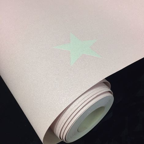 main image of "Pink Glitter Star Galaxy Planets Wallpaper Paste The Paper Vinyl AS Creation"