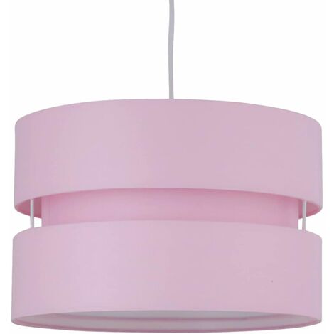 Pink Layered Easy Fit Drum Light Shade - Pink cotton