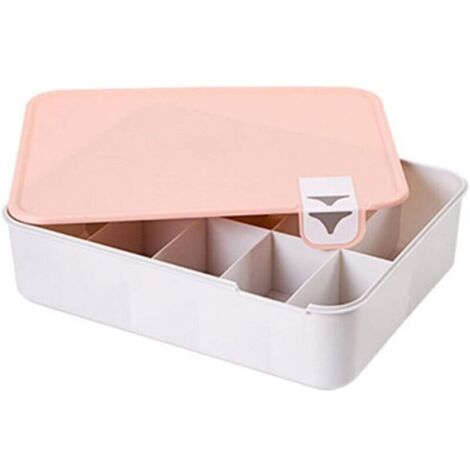 (Pink) Plastic storage for shoes, underwear, socks, stackable shelf cover, multifunctional storage box cover