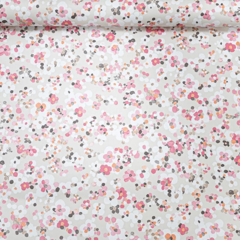 Holden - Pink White Floral Wallpaper Hand Painted Effect Quality Paste The Wall Vinyl