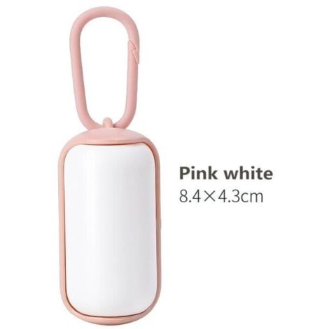 (Pink White)MINI boîte à ordures Portable pour animaux de compagnie, distributeur de sacs à déchets, transport en plein air, ramassa
