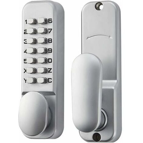 Pink  Zinc Alloy Code Door Lock Keyless Mechanical Code Lock Retro Style Code Lock, Suitable for Garage/Hotel/Office/Studio/Warehouse/Doors Guazhuni (Silver)