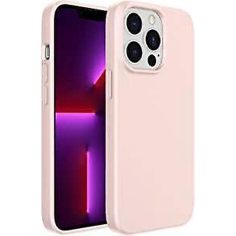(Pinke) Silikonhülle für iPhone 13 Pro (6,1 Zoll), seidig-weiche Rundumschutzhülle mit Mikrofaserfutter
