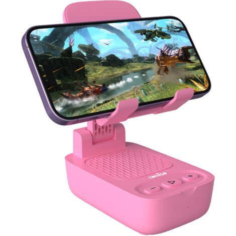 Pinkfarbene Handyhalterung, Bluetooth-Lautsprecher, Tablet-Lautsprecher, faltbare Handyhalterung, Tisch-Handyhalterung