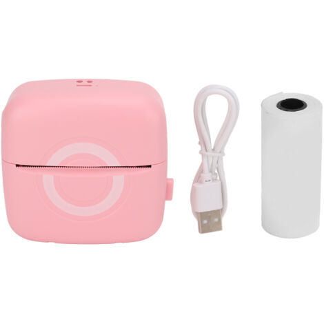Pinkfarbener tragbarer Bluetooth-Thermodrucker, Mini-USB-wiederaufladbarer Etikettendrucker, 200 DPI für fehlerfreies Drucken.