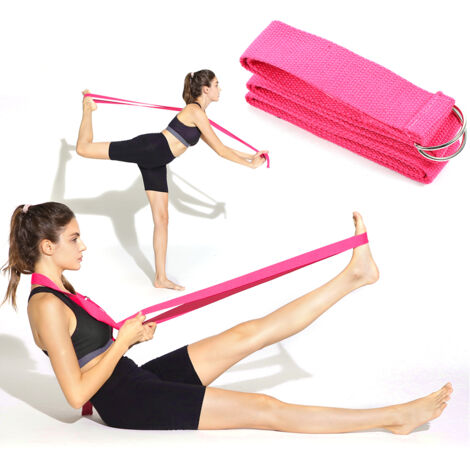 Pinkfarbener Yogagurt für Dehnübungen und Sporttraining – 1,83 m