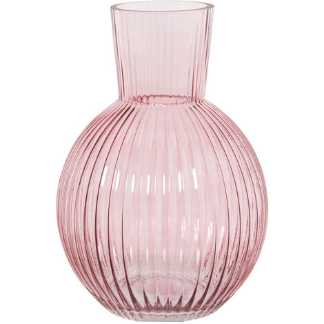 Pinkglas Vase 19x29cm, Mund: ° 10 cm, Basis: ° 10cpour Alle Stile, um dem Haus eine Note zu verleihen