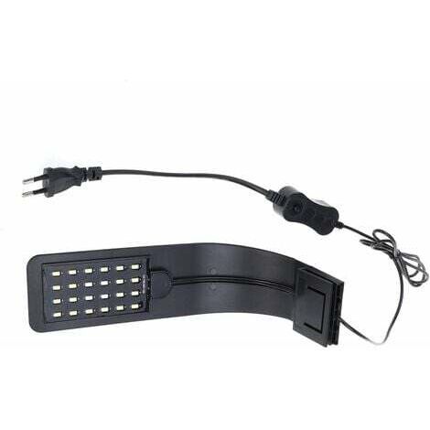 PinkLED Aquarium Light Ultra-thin Fish Tank Clip Lamp for Plant (Black, Blue Light)
