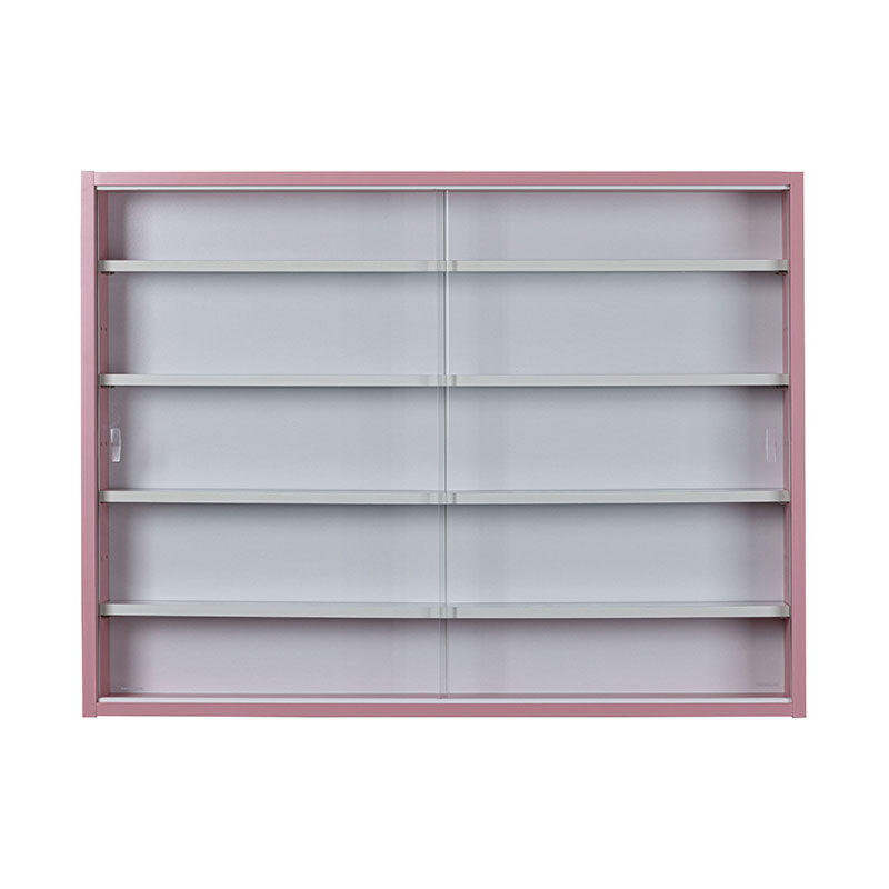 Pinkruby citrine vitrine, 2 portes coulissantes rose, blanc.