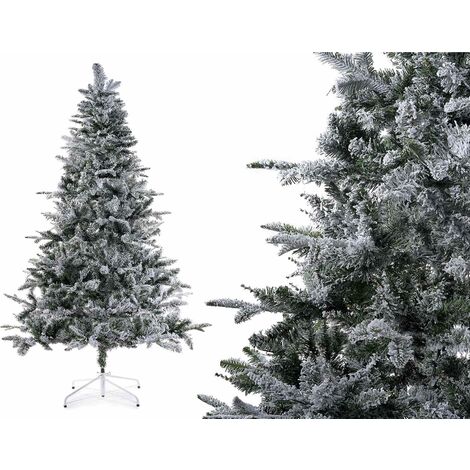Pino Artificiale Natalizio Innevato con 950 Rami Folti Albero di Natale Artificiale con Neve Altezza 2,10 Metri Diametro 1,30 Metri