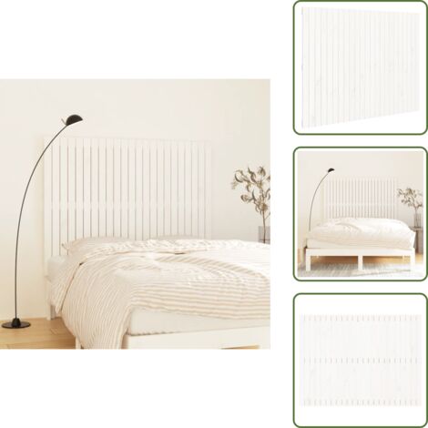 Pino blanco - vidaXL Cabecero cama de pared madera maciza pino blanco 146,5x3x110 cm - Cabecero de cama de pared