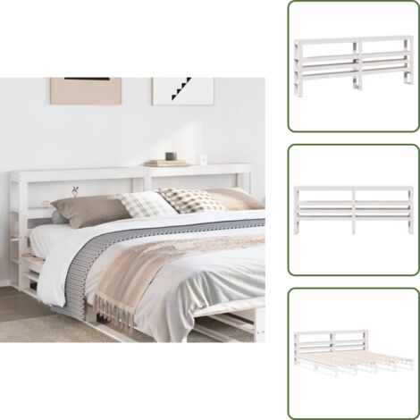Pino blanco - vidaXL Cabecero de cama con estantes madera maciza pino blanco 180 cm - Cabecero independiente