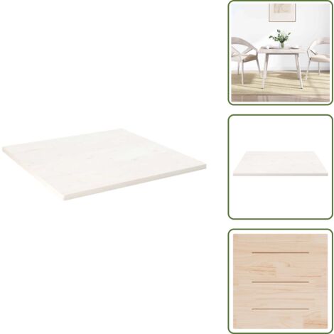 Pino blanco - vidaXL Tablero de mesa cuadrado madera maciza pino blanco 70x70x2,5 cm - Superficie de mesa
