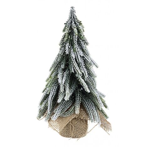Pino Cimone Innevato Altezza 27cm (6 Pezzi)