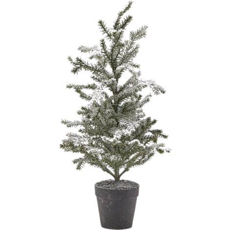 Pino di Natale "West" rami innevati con vaso in PE Effetto Real Touch h 48 cm -48 cm