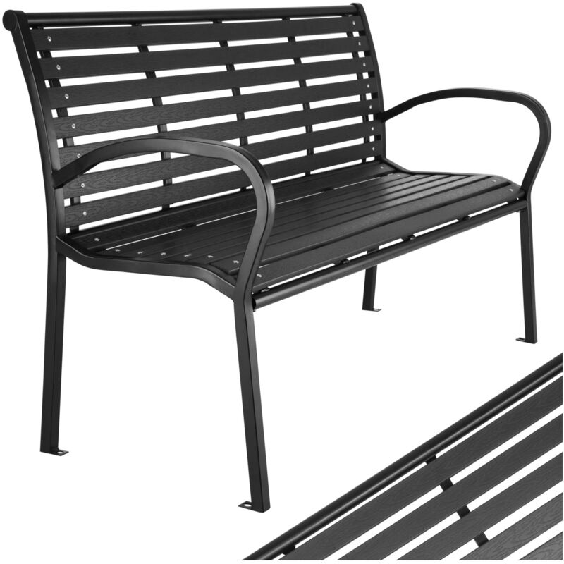 Garden bench Pino - outdoor bench, metal garden bench, metal bench - black
