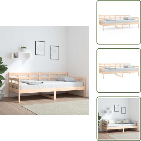 Pino massello - vidaXL Dormeuse in Legno Massello di Pino 90x190 cm - Design multiuso