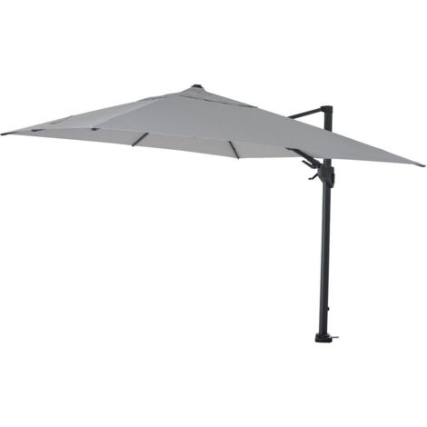 PINO N+ Ampelschirm 300x300 cm grau-meliert Gestell Alu anthrazit, Streben Aluminium, Bezug 100% Polyester, 280/m² grau-meliert, UPF 50+