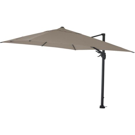 PINO N+ Ampelschirm 300x300 cm taupe-meliert Gestell Alu anthrazit, Streben Aluminium, Bezug 100% Polyester, 280/m² taupe-meliert, UPF 50+