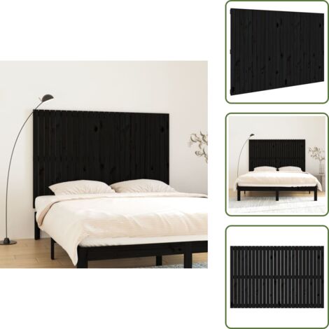 Pino negro - vidaXL Cabecero de cama de pared madera maciza pino negro 166x3x110 cm - Cabecero de cama de madera