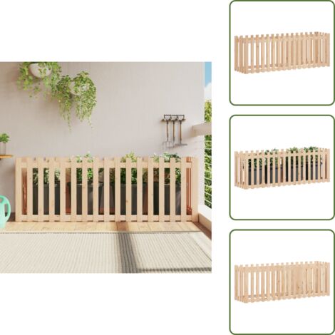 Pino - vidaXL Arriate elevado jardín con valla madera maciza pino 200x50x70cm - Plantas