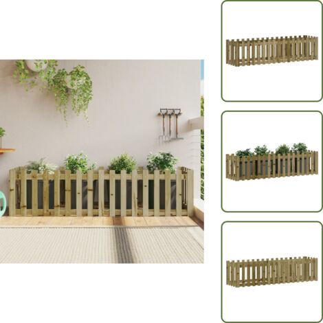 Pino - vidaXL Arriate elevado jardín valla madera impregnada pino 200x50x50cm - Maceta