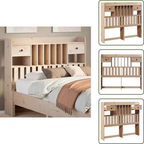 Pino - vidaXL Cabecero de cama con almacenaje madera maciza de pino 135 cm - Cabecero independiente