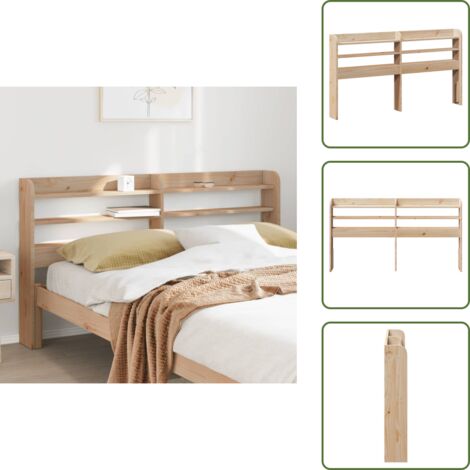 Pino - vidaXL Cabecero de cama con estantes madera maciza de pino 150 cm - Cabecero independiente