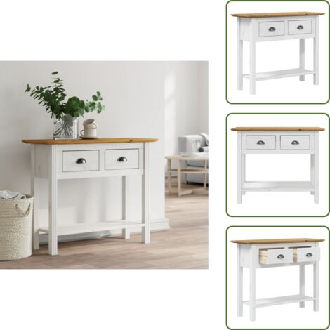 Pino - vidaXL Mesa consola BODO madera maciza de pino marrón 91x35x74 cm - Almacenamiento