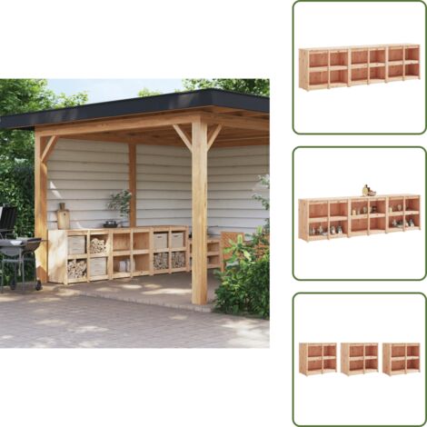 Pino - vidaXL Mobili da Cucina da Esterno MEPPEL 3 pz in Legno Massello di Pino - Armadietto da cucina