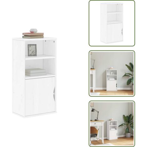 Pino - vidaXL Mueble auxiliar ODDA blanco 40x24x79 cm madera maciza de pino - Armario