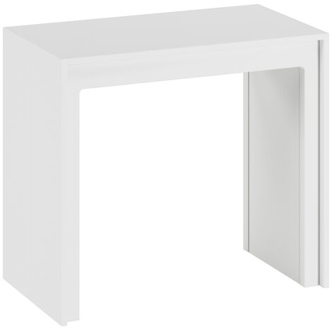 Pinocchio Console extensible (42,5/302,5 x 90 cm) en MDF laqué blanc