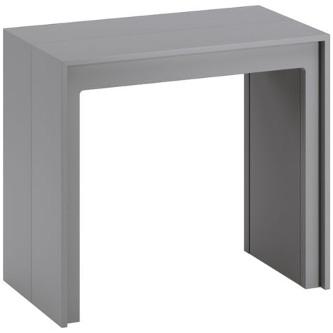 Pinocchio Console extensible (42,5/302,5 x 90 cm) en MDF laqué gris