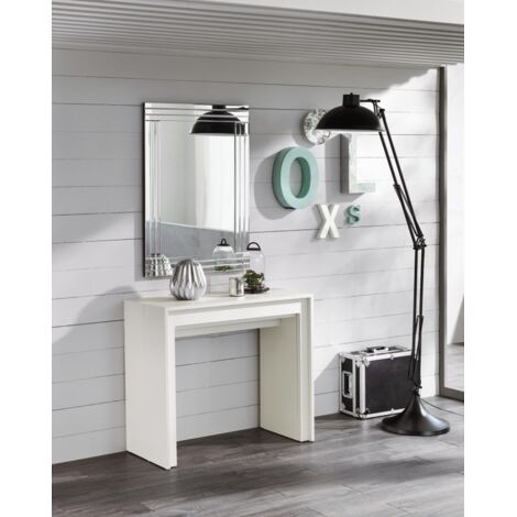 Pinocchio - Consolle allungabile (42,5/302,5 x 90 cm) in MDF laccato bianco