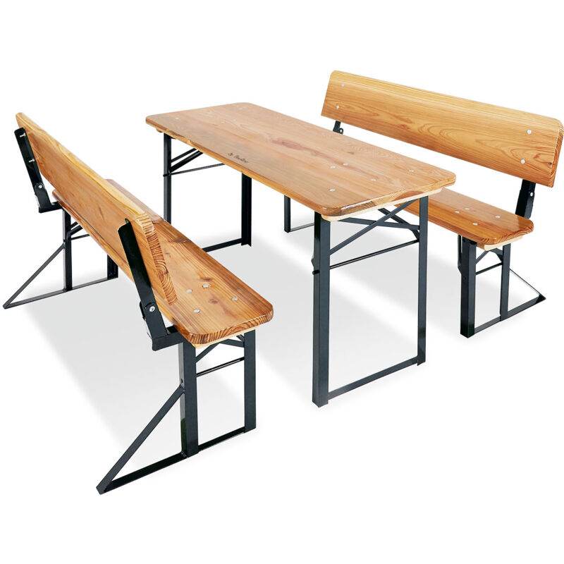 Ensemble de table et bancs 'Sepp mit Lehne', 3 pièces - Pinolino