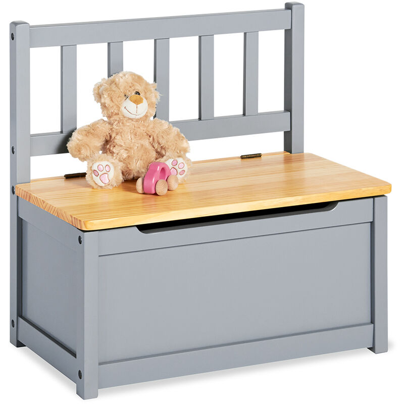 Pinolino - Banc coffre pour enfants 'Fenna', gris/naturel - gris