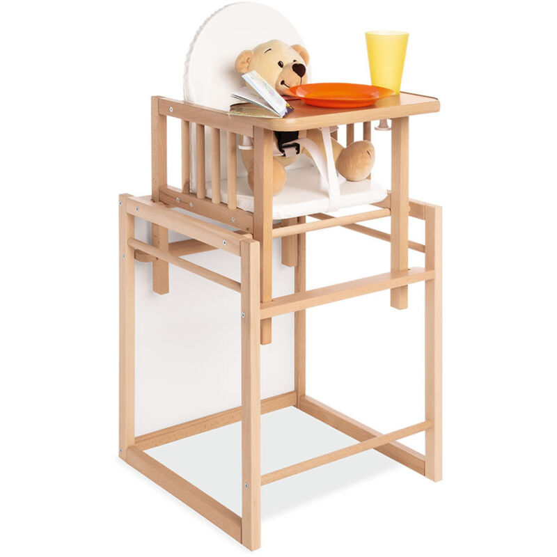 Chaise haute combi 'Lene', laqué clair - clair - Pinolino