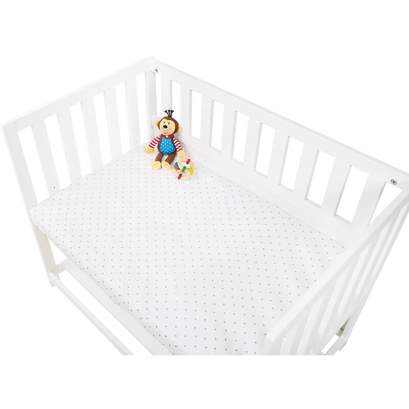 Drap-housses pour berceaux, cododos et poussettes en double kit 'Sternchen', jersey, gris et uni, blanc - gris - Pinolino